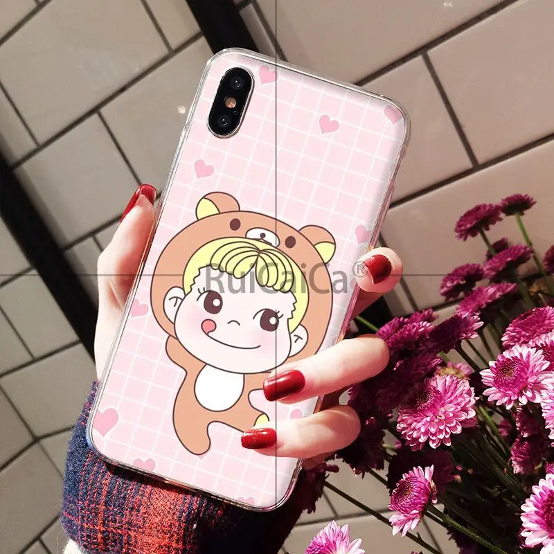 Чехол Ruicaica Cute Peko Milky girl для мобильного телефона Apple iPhone 8 7 6 S Plus X XS MAX 5 5S SE