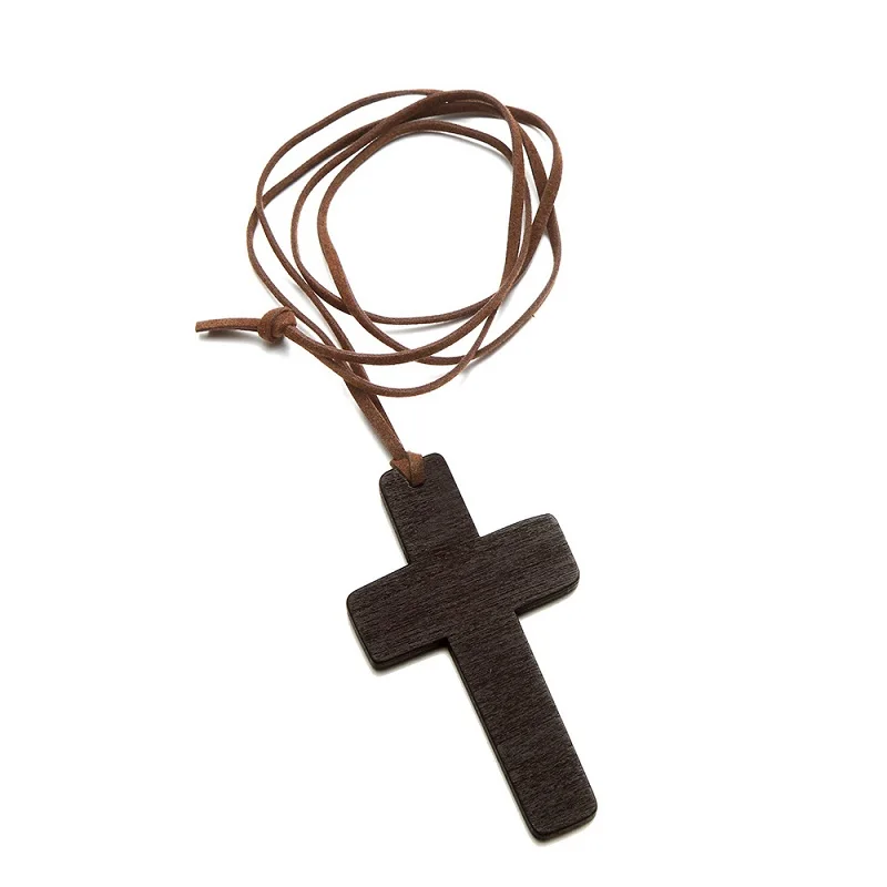 Корейская версия ожерелья с деревянным крестом для женщин модное ожерелье