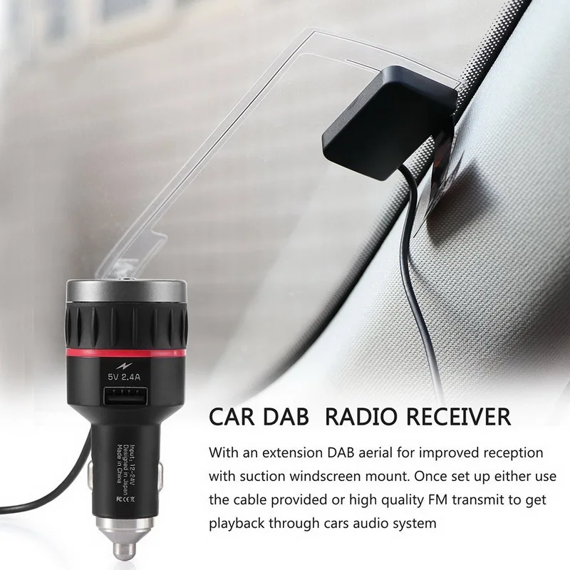 Автомобильный DAB радио прикуриватель интерфейс автомобильный DAB приемник FM пусковое устройство Автомобильное зарядное устройство цифровое радио