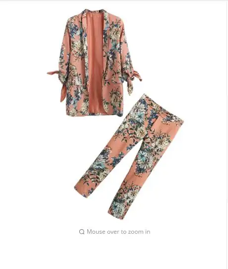 Женский комплект весна 2018 новый стиль темпераментный модный костюм с цветочным