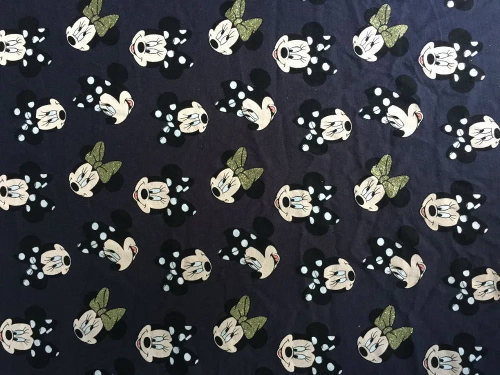 Милая хлопковая трикотажная ткань с рисунком Минни Лоскутная одежда для малышей