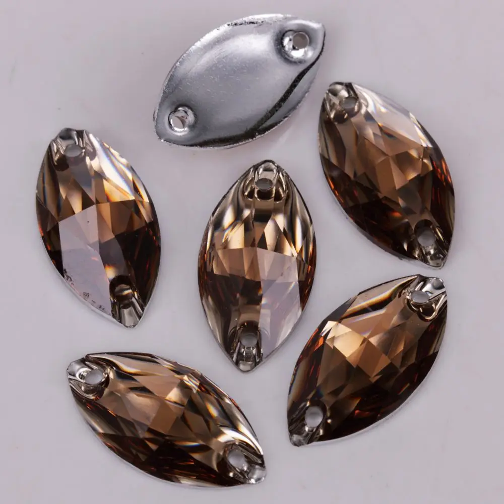 Smoked Topaz Хорошее качество 6x12,7x15,9x18,11x24,17x32 мм Цвета маркиза с плоской задней частью смолы на камнях - Цвет: Smoked Topaz