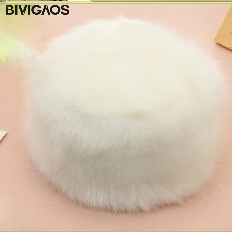 BIVIGAOS новые модные бархатные зимние теплые купольные шапки из искусственного лисьего меха шапки из искусственного меха норки для женщин Skullies Beanies Bone