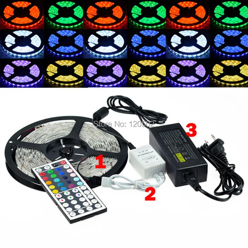 Лучшая цена 5050 300 5 м RGB СВЕТОДИОДНАЯ лента SMD 60 светодиодов/м водонепроницаемый +