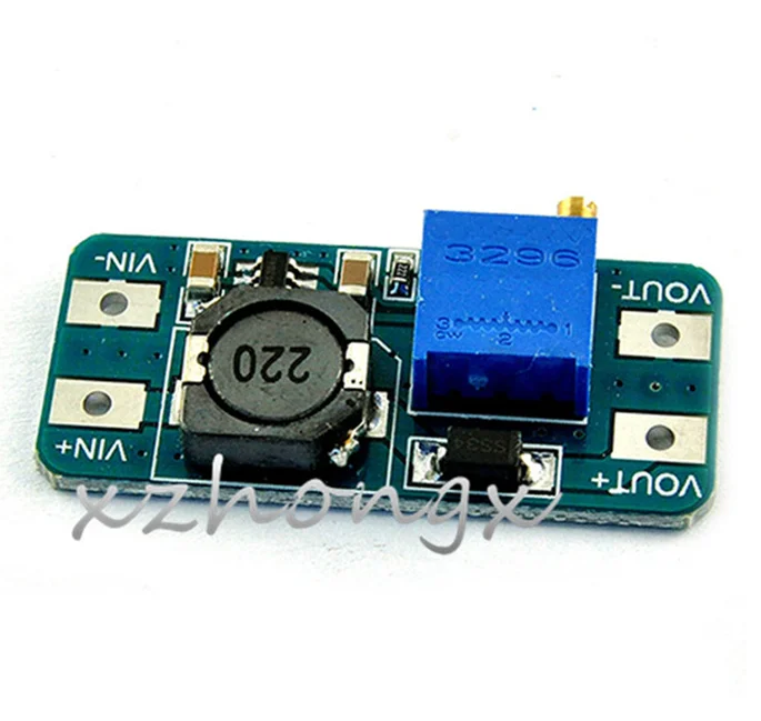 

DC-DC boost module 2A pressure plate wide input 2/24V L 5/9/12/28V adjustable 2577