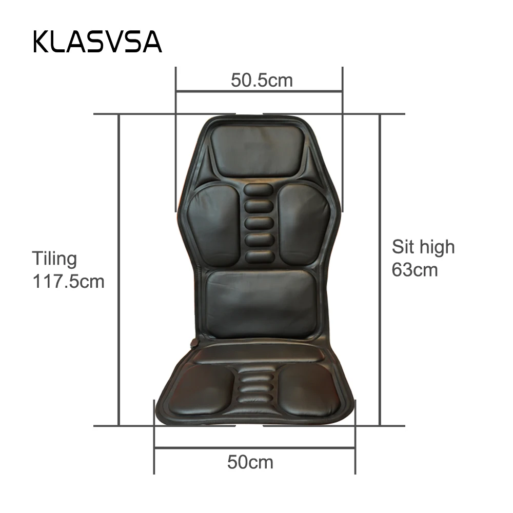 KLASVSA массажное кресло для шеи с подогревом для заднего сиденья, массажер для дома и офиса, Вибрирующая Подушка для спины, расслабление шеи
