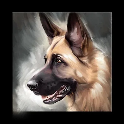 Немецкая овчарская оригинальная картина маслом 24 дюйма # TOP animal Decor масляная