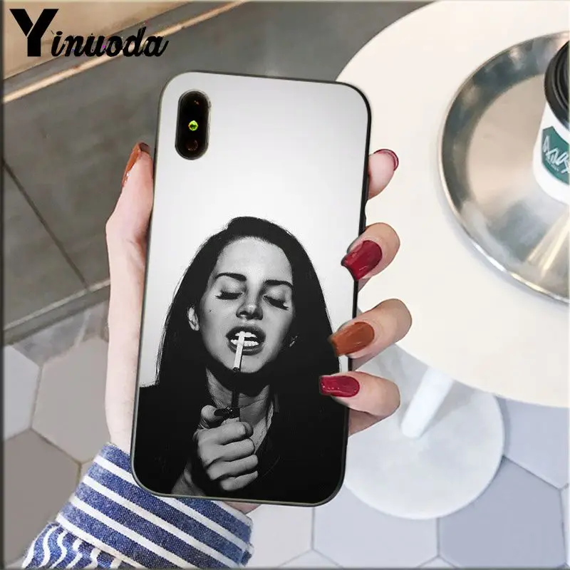 Yinuoda Lana Del Rey ТПУ мягкий силиконовый черный чехол для телефона Apple iPhone 8 7 6 6S Plus X XS MAX 5
