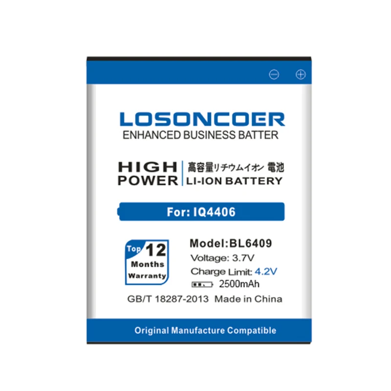 Аккумулятор LOSONCOER 2500 мАч BL6409 BL 6409 3 7 в высококачественный аккумулятор для Fly IQ4406 IQ