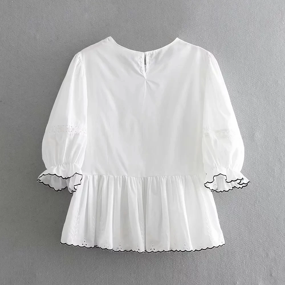 Женские белые рубашки с цветочным принтом летняя пляжная блузка из хлопка