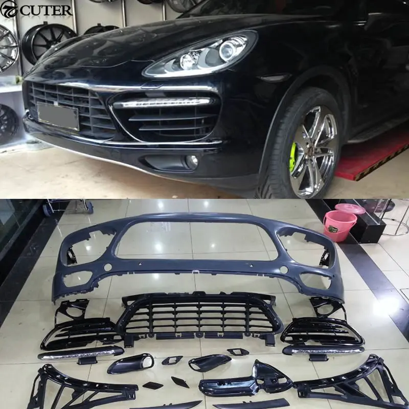 958 GTS турбо стиль PP передний бампер Комплект кузова автомобиля для Porsche Cayenne Turbo 11