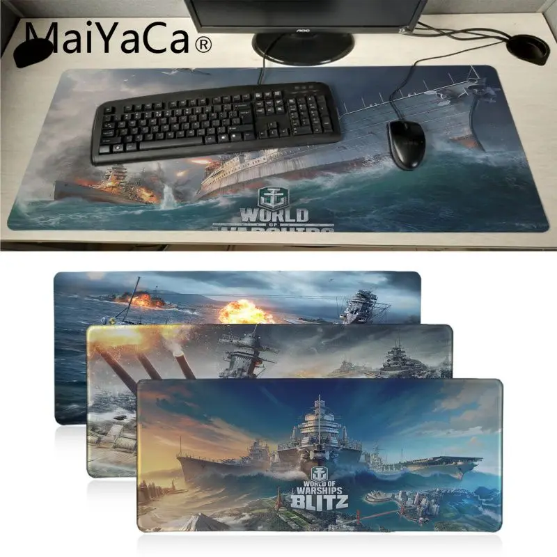 

Подарочный коврик MaiYaCa для мальчиков, игровой коврик для ноутбука World of Warships, большой резиновый коврик для мыши с закругленными краями для иг...