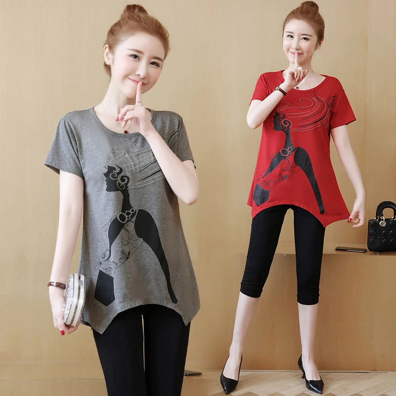 2019 Новая летняя модная женская одежда с короткими рукавами круглым вырезом