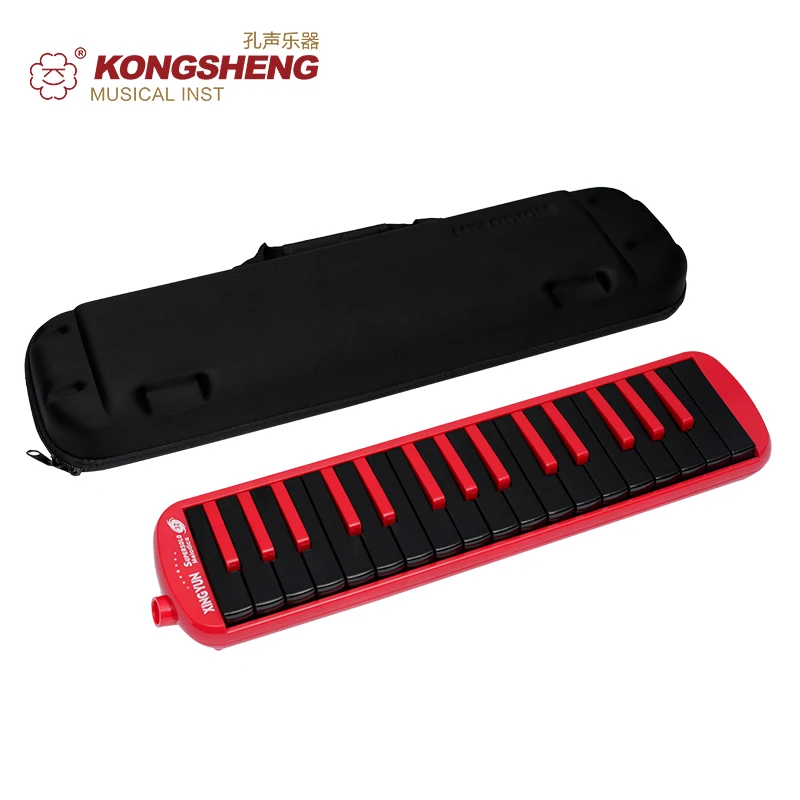 KONGSHENG 32 Key Melodica Instrument Red Blue Musical Instruments Professional Keyboard Gift Kids Beginner Pianica with Case