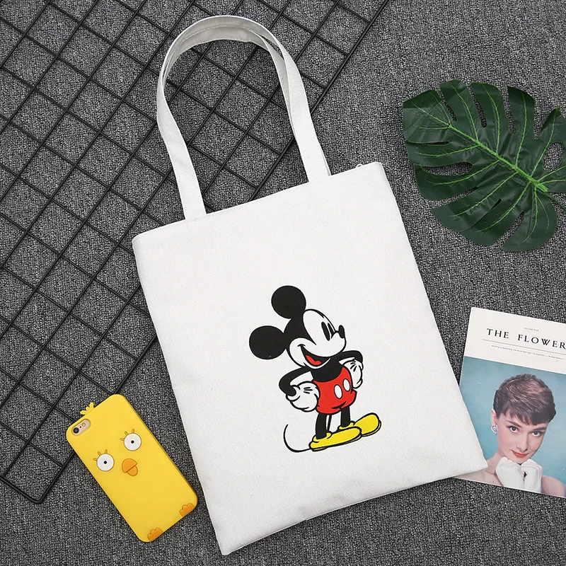 

Новая женская сумка Disney, холщовая женская сумка через плечо с молнией, зеленая сумка для покупок, портативная Студенческая сумка, женские ру...