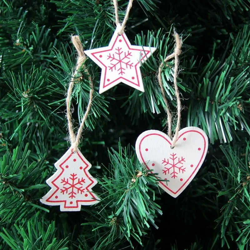 Hoomall деревянный висит кулоны Navidad 2019 дверные пластинчатые украшения сердце