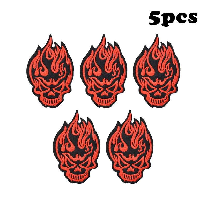 Fire Skull патчи для clothing ИК On Патчи DIY Fashion вышивка патч аппликация parches Ropa панк