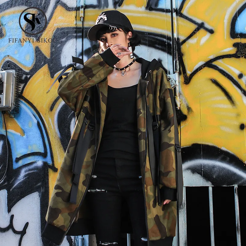 Толстовка Женская камуфляжная с блестками Модный свитшот в стиле хип хоп Топ