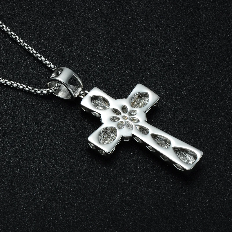 D & Z Iced Out мужской крест ожерелье из нержавеющей стали полный тротуар CZ Крест