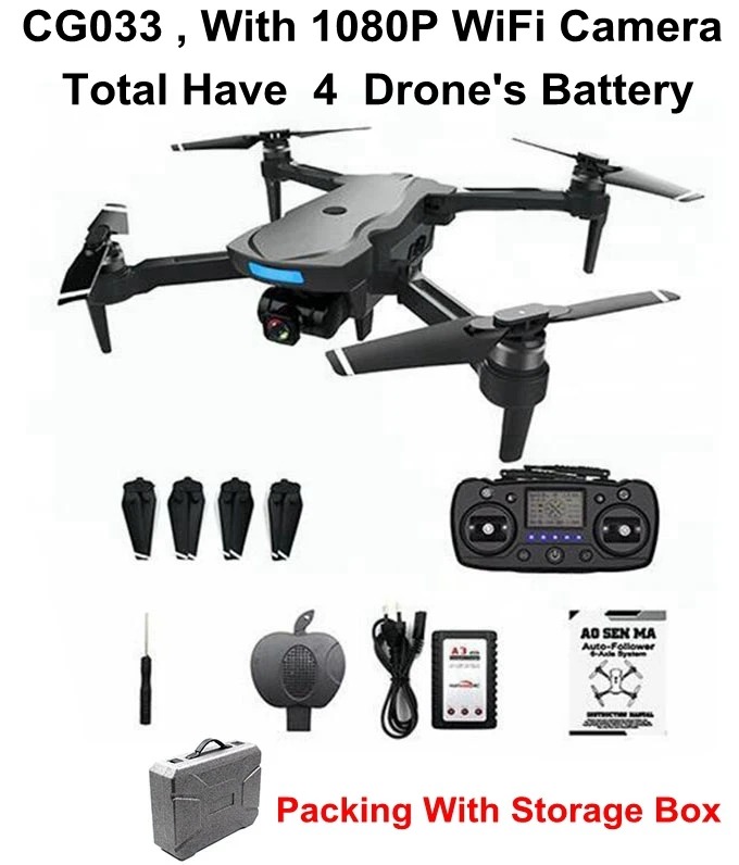 cg033 1080p 4b asm CG033 бесщеточный Радиоуправляемый вертолет FPV складной Дрон GPS Квадрокоптер с 1080 P, HD, Wi-Fi, Gimbal Камера VS sjrc f11 z5 mjx b5w дрона с дистанционным управлением - Цвет: cg033 1080p 4b asm