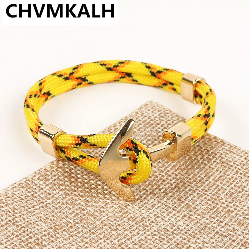 Панк высокого качества браслет с якорем мужской Шарм морской выживания Веревка