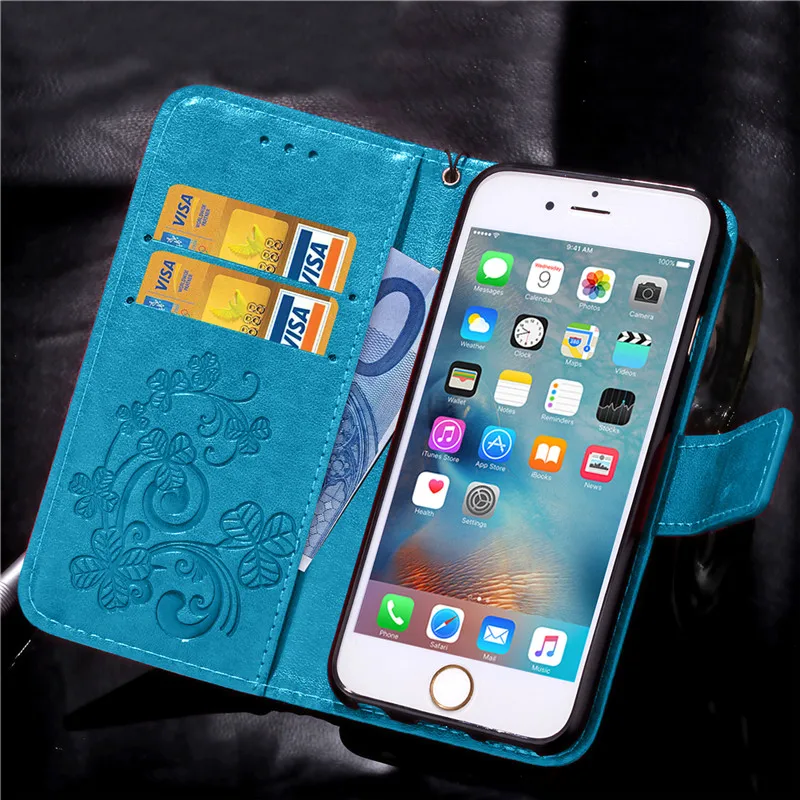 Кожаный чехол-футляр для телефона iPhone 5 5S SE 6 6S Plus 7 8 Shell Capa откидная крышка