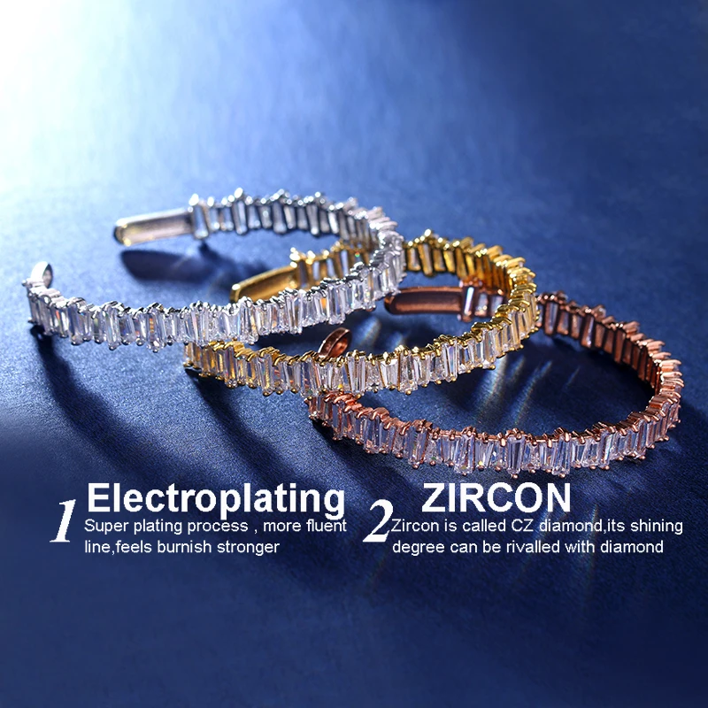 Роскошный нестандартный квадратный высококачественный циркониевый Браслет