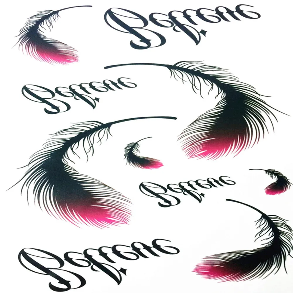 Tomtosh новый водонепроницаемый Перо Цвет Временные татуировки наклейки DIY Body Art |