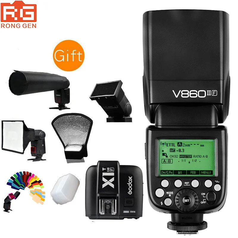 Godox Ving V860II F E TTL HSS 1/8000 литий ионная батарея Speedlite Flash + X1T передатчик для Fujifilm DSLR