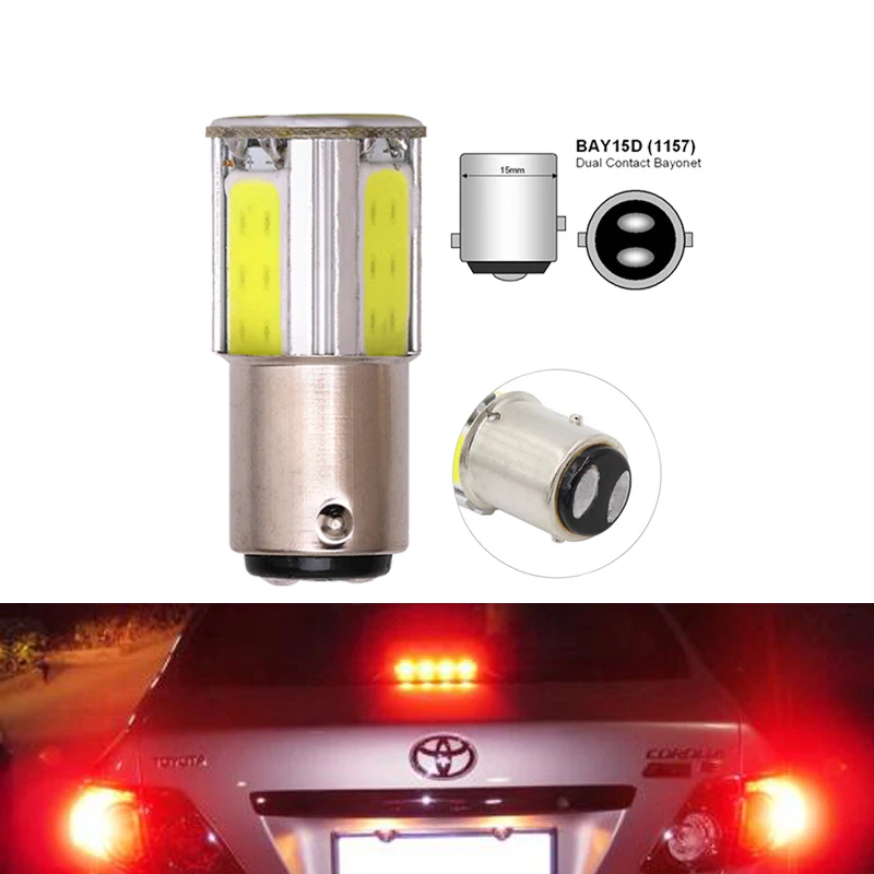 1X S25 P21W PY21W Ba15s 1156 Bay15d светодиодный LED COB для автомобильных ламп светильник тели