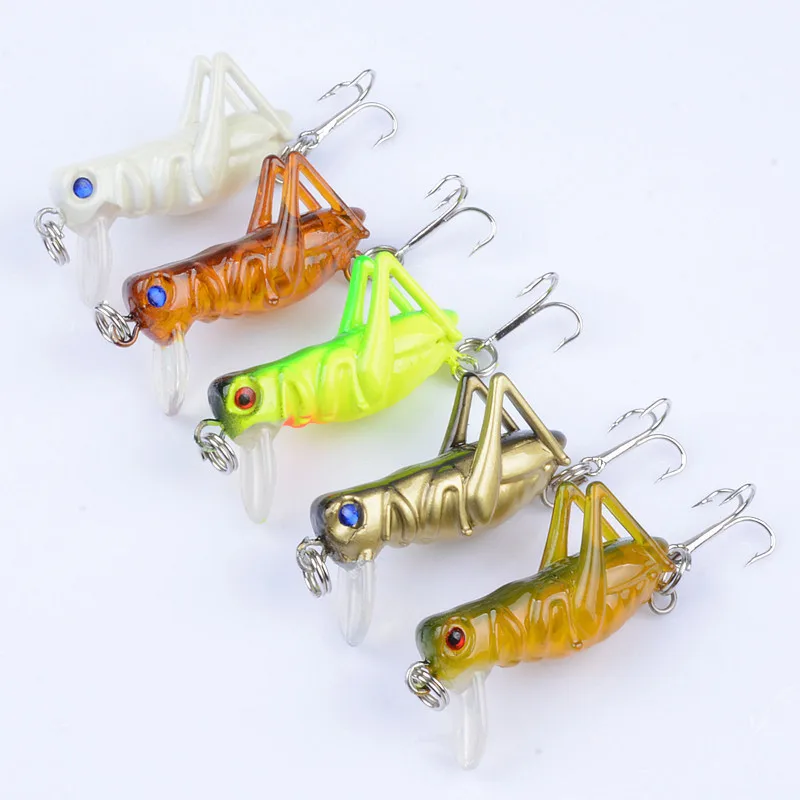 5 шт./лот 4 см/3g Bionic Кузнечик приманка для рыбалки воблер искусственный