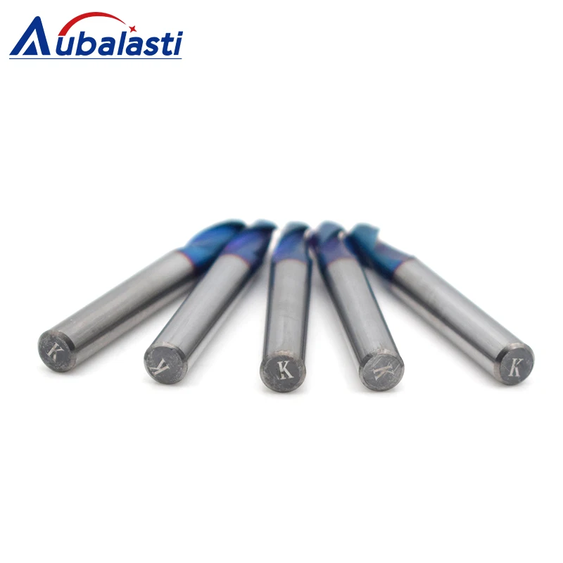 Aubalasti HRC65 2 флейты мяч носом фрезы с головкой фрезерный cnc-маршрутизатор биты-токарных станков с ЧПУ резцы для фрезы для резки металла