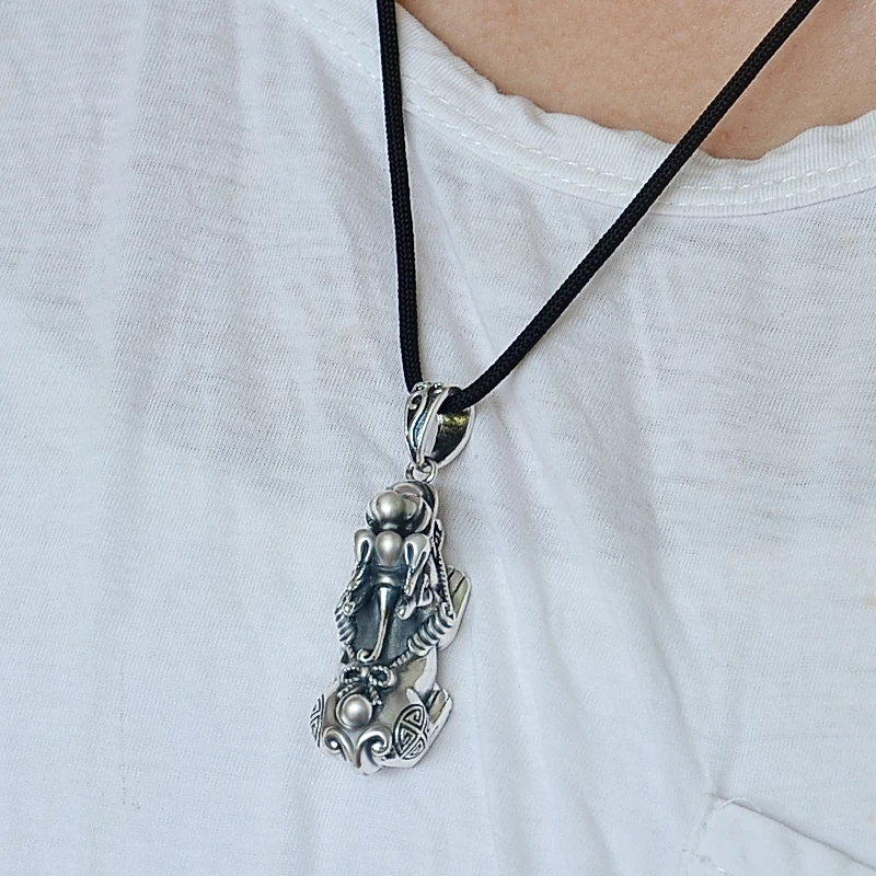 Подвеска BOCAI из серебра пробы подвеска с изображением бога зверя однотонная на
