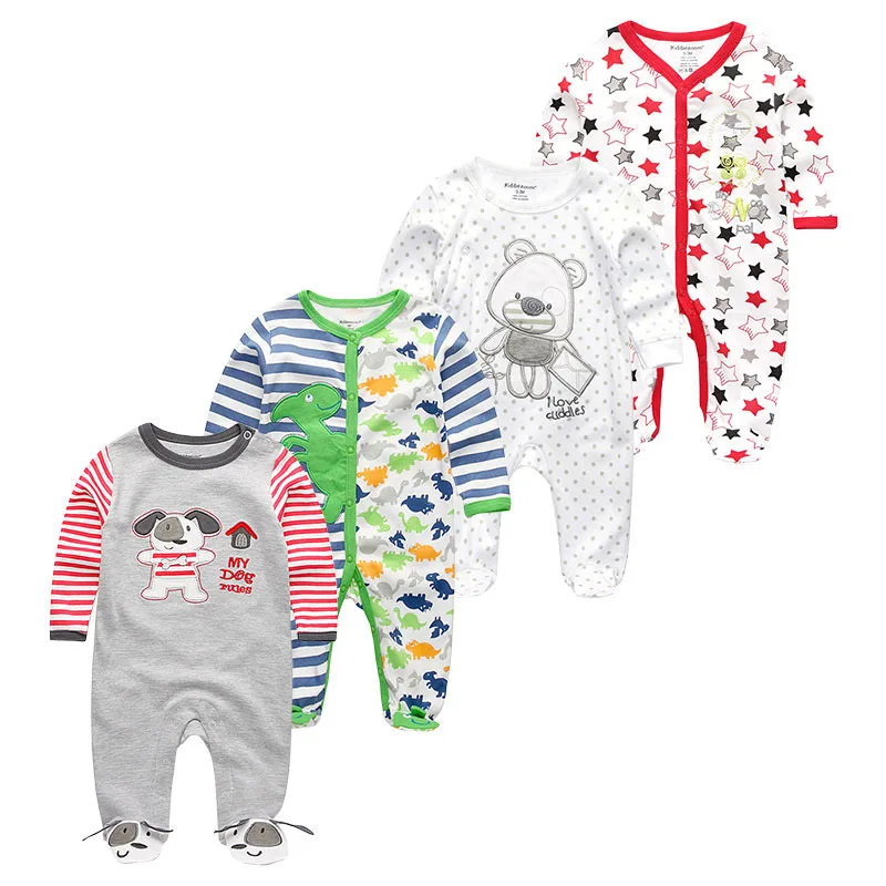 baby romper RFL4109 Зимняя одежда Детский комбинезон с длинным рукавом для новорожденных мальчиков и девочек Спортивный костюм для малышей животного roupa de bebes 2/3/4 шт./компл. детские пижамы Костюмы - Цвет: baby romper RFL4109
