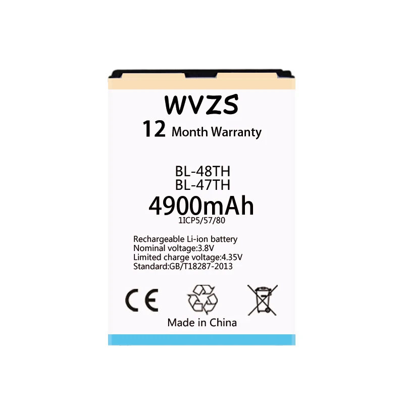 Wvzs 4900 мА/ч Батарея BL-47TH BL-48TH для LG F240/K E980 E988 E940 F310 D684 F240S F240L Pro 2 F350/S/L/K D837 D838 батареи |