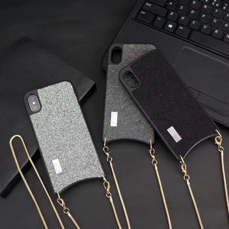 Высококачественный Роскошный чехол для мобильного телефона с цепочкой iPhone XS Max XR