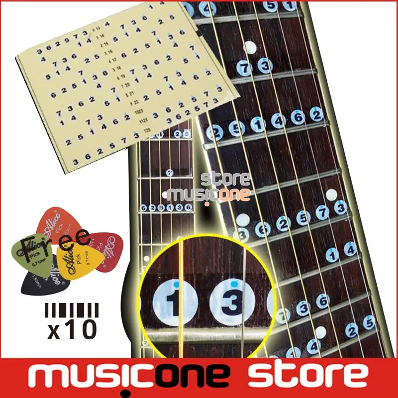 

Наклейки Fretboard с инкрустацией для акустической электрогитары, наклейка на шею с 5 бесплатными местами