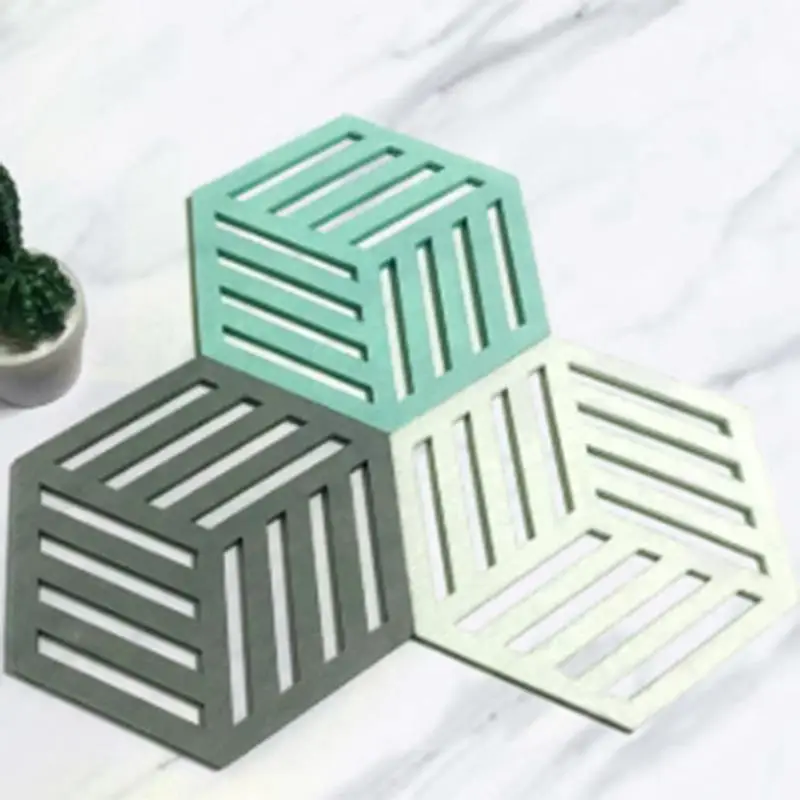 LUDA 8Pcs/Set Kitchen Table Felt Mat Pot Coaster Household Anti-Scalding Nordic Ins Six Side Dishes Plate Tableware Heat-Insul | Дом и сад