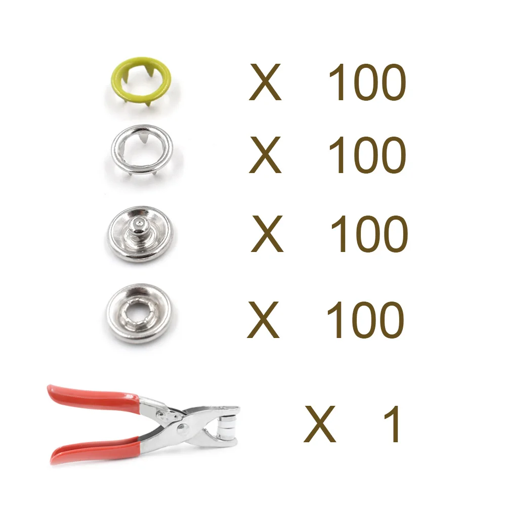 tool and 100 buttons 100 компл./лот) Ipomoea snapclaw Пряжка установка инструмента. Спрей краски оснастки. Заклепки. Пуговицы для детской одежды. Металлические кнопки - Цвет: tool and 100 buttons