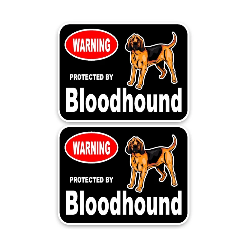 

YJZT 15*11.4CM 2X Bloodhound Guard Dog Creative Cartoon Car Sticker C1-4463