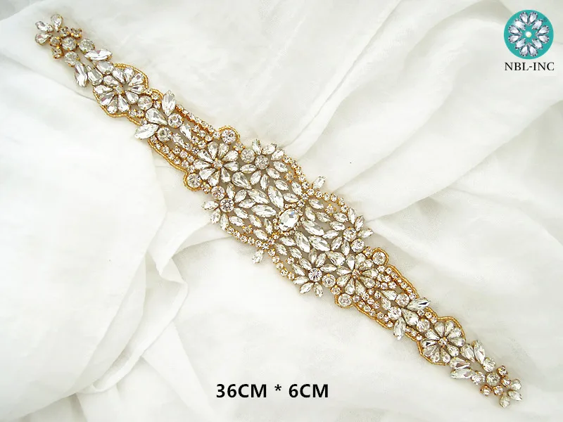 1 шт. Серебряный свадебный пояс с аппликацией из горного хрусталя Золотое железо
