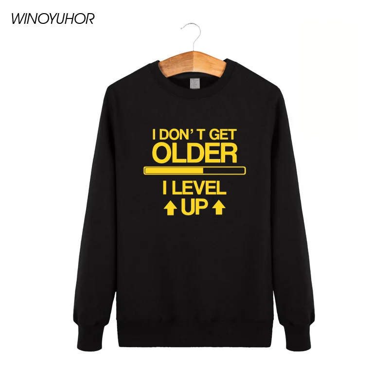 Мужская толстовка с капюшоном I Level Up длинным рукавом чувством юмора|funny sweatshirt|hoodie