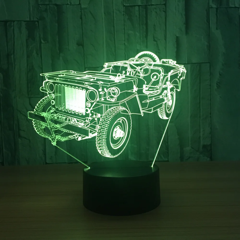 Винтаж автомобиля армейское одеяло из Bluetooth Динамик 3D Ночной светильник