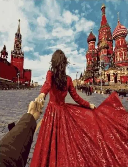 Cioioil T1321 followe me to Red Square Paint ing By Number Wall Art Picture Canvas Art|Рисование и каллиграфия| |