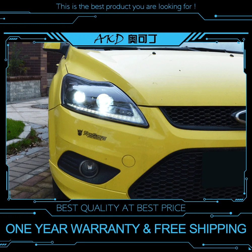 AKD тюнинг автомобильных фар для Ford focus 2009-2011 светодиодные фары DRL ходовые огни Биксеноновые лучевые огни ангельские глазки