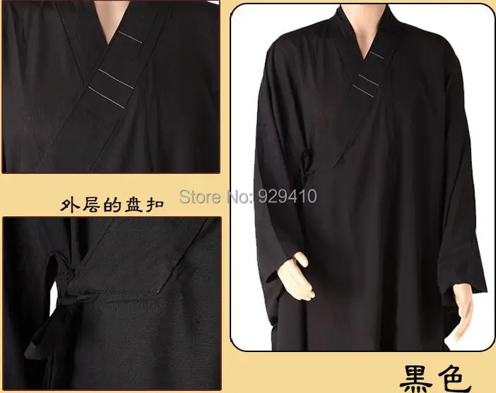 Буддийские монахи длинная Бриллиантовая одежда haiqing layclothing унисекс черная 3