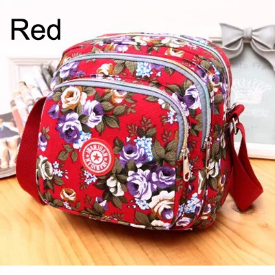 Red AliExpress горячая Распродажа, модные женские сумки-мессенджеры, водонепроницаемые нейлоновые сумки через плечо для женщин, многослойные маленькие сумки на молнии Z291 - Цвет: Red