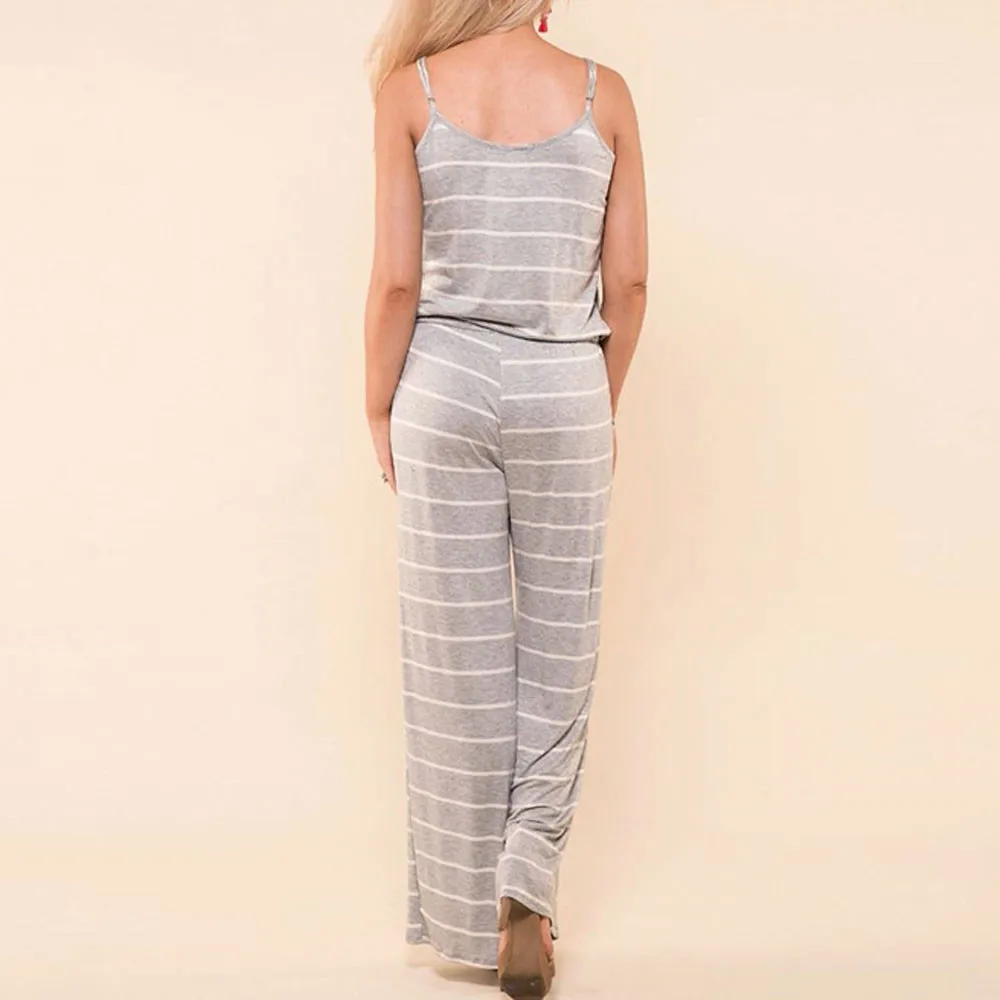 Womail, боди для женщин, летняя мода, Boho, для девушек, в полоску, без рукавов, длинный, комбинезоны, комбинезон, Повседневный, Прямая поставка, M5