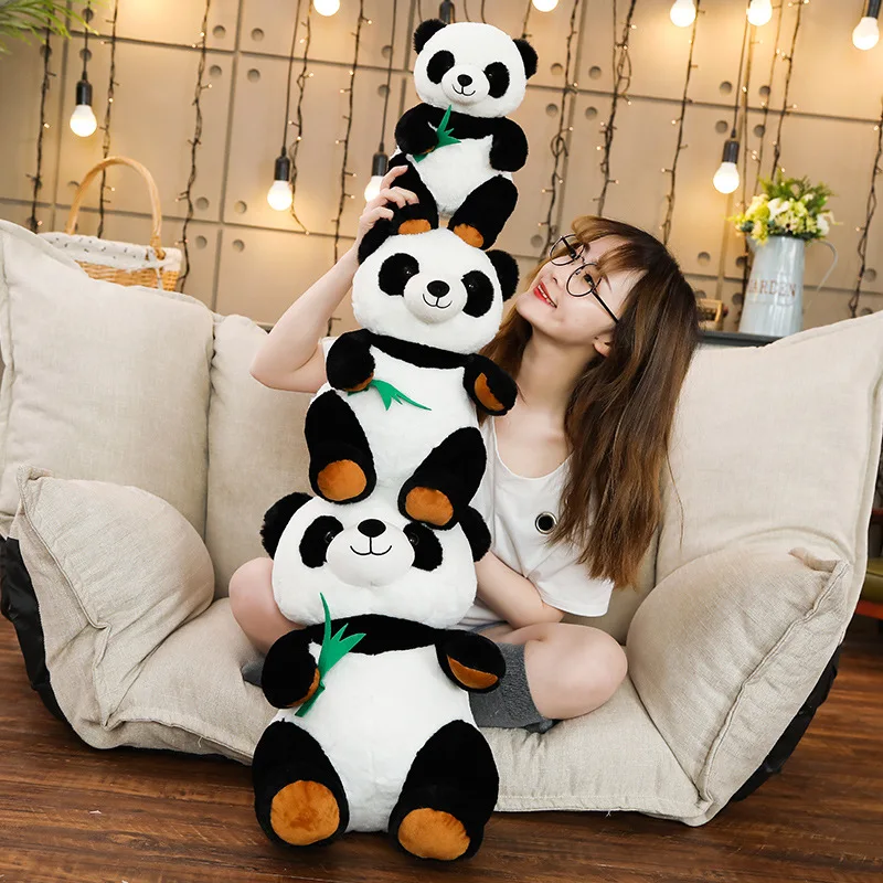 

Hot 2019 New 1pc 30/40/50cm Cartoon Panda with Bamboo Stuffed Soft Animal Doll for Kids Baby Girls Lovely Gift Toy