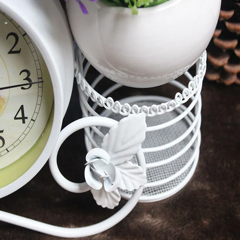 Украшение для дома ручной работы часы в сельском стиле белые.|table clock|clock homedecorative